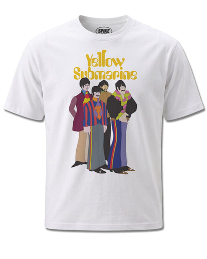 Beatles Yellow Submarine Ii (The Beatles) design, front view on White M137, Rock Off Retail official merch