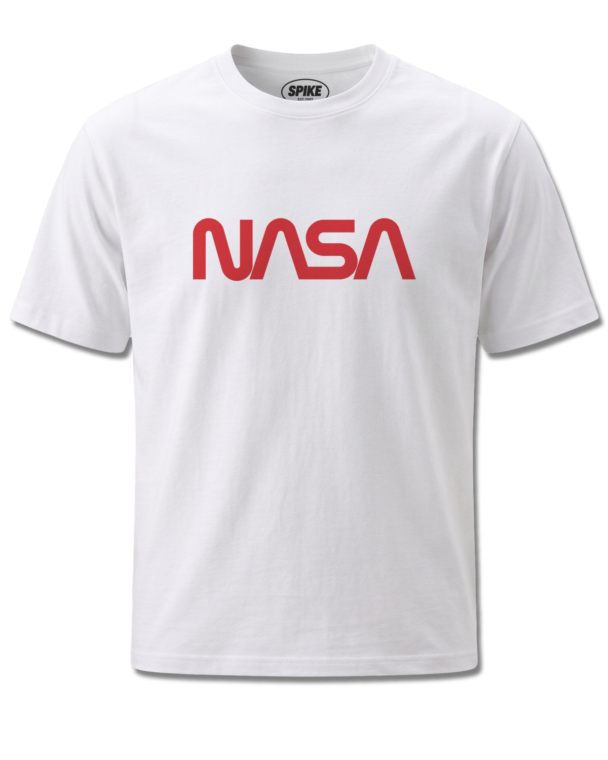 Nasa Worm Logo (NASA) design, front view on White M137, Rock Off Retail official merch